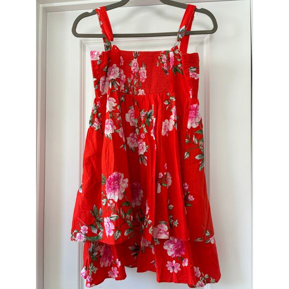 Red Floral Mini Dress Pleated Size Small NWT - Picture 2 of 4
